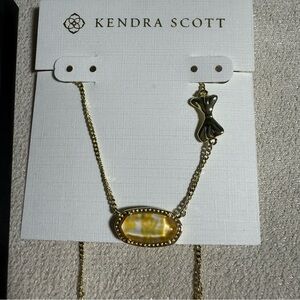 Kendra Scott Gold Necklace with Yellow Stone